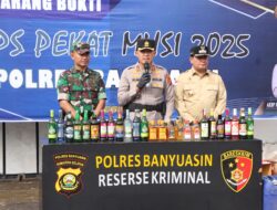 Polres Banyuasin Menjelang Perayaan Idul Fitri 1446 H Musnahkan Ribuan Miras Dan 23 Dirigen Tuak