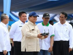 Prabowo Pimpin Tanaman Padi Nasional Pakai Drone Di Ogan Ilir Targetkan Sumsel Lumbung Pangan