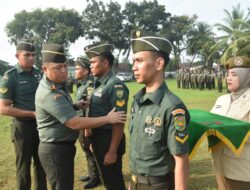 Kodim 0418/Palembang Gelar Upacara Korp Raport Kenaikan Pangkat Perwira Bintara Dan Tamtama 