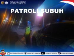 Satlantas Polres Ogan Ilir Gelar Patroli Beat Subuh Di Jalur Lintas Timur