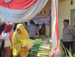 “Gerakan Pangan Murah” Polres Banyuasin Sukses”Di Tiga Titik  Lokasi Distribusi ! Ribuan Warga Rasakan Beras Murah
