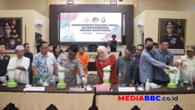 Polres Banyuasin Ungkap 26 Kasus Dan Musnahkan Barang Bukti Narkotika