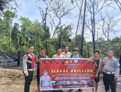 Polsek Batanghari Leko Pasang Spanduk Himbauan, Minta Warga Hentikan Aktivitas Ilegal Drilling