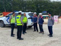 Antisipasi Arus Mudik, Sat Lantas Polres Banyuasin Gelar Pengecekan Infrastruktur Jalan Tol