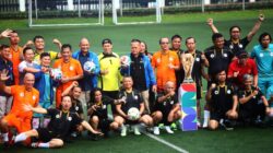 Sambut HPN Dan Piala Dunia 2026,  PWI Main Bola Bareng ANTARA, TVRI, dan RRI