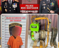 Unit Reskrim Polsek Batang Hari Leko Berhasil Amankan Pelaku Pencuri Jenset