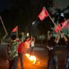 Aksi LMND Sumsel Bakar Ban Di Simpang 5 DPRD Provinsi Dini Hari: Rezim Saat ini Telah Buta !