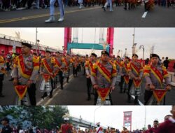 Penampilan Drumband AWB Polda Sumsel memukau pengunjung Car Free Day