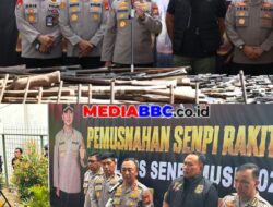 Didukung Partisipasi Masyarakat, Polda Sumsel Musnahkan Ratusan Senpi Ilegal Hasil Operasi Senpi Musi 2026