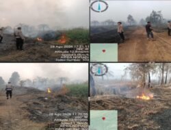 Antispasi Karhutla, Polres Banyuasin Ground Check Hotspot di Rawa Desa Seri Kembang Betung,Imbau Warga Tak Bakar Lahan