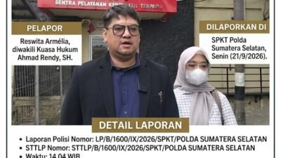 Reswita Armélia Laporkan Dugaan Pencemaran Nama Baik dan Ancaman ke Polda Sumsel