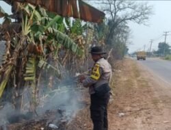Ground Check Temuan Titik Api di Desa Gasing, Polsek Talang Kelapa Lakukan Pemadaman