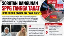 Bangunan SPPG Tangga Takat Diduga Masuk Rumija, PBG Belum Ditunjukkan: UPTD PU SU II Didesak Jangan Tutup Mata