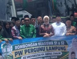 Wagub Lampung dan Kemenag Hadiri Pelepasan Penerima Beasiswa S-1 dan S-2 Pergunu Lampung ke UAC Mojokerto