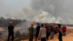 Tim Gabungan Padamkan Titik Api Karhutla di Desa Gasing, Banyuasin