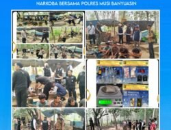 Operasi Gabungan BNNK dan Polres Muba di Lumpatan Sekayu: 6 Orang Ditangkap, 1,02 Kg Sabu Disita