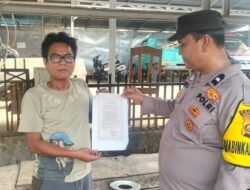 Bhabinkamtibmas Polsek Betung Sosialisasikan Pencegahan Karhutla di Desa Taja Raya II