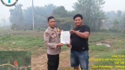 Bhabinkamtibmas Polsek Betung Sosialisasikan Pencegahan Karhutla di Desa Biyuku