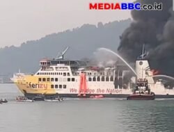 BREAKING NEWS: Kapal KMP Batu Mandi Rute Bakauheni-Merak Terbakar Saat Hendak Sandar, Penumpang Dievakuasi 