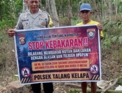 Bhabinkamtibmas Polsek Talang Kelapa Imbau Warga Sungai Rengit Cegah Karhutla