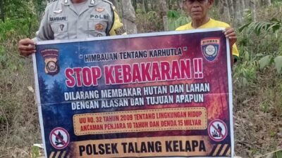 Bhabinkamtibmas Polsek Talang Kelapa Imbau Warga Sungai Rengit Cegah Karhutla
