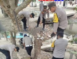 Polsek Lalan Gencarkan Aksi Bersih-Bersih Mako, Wujudkan Pelayanan Prima dan Humanis