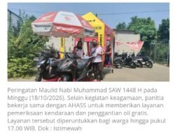 Maulid Nabi di Masjid Ar-Rahmah Cileungsi, Ada Lomba Santri hingga Servis Motor Gratis